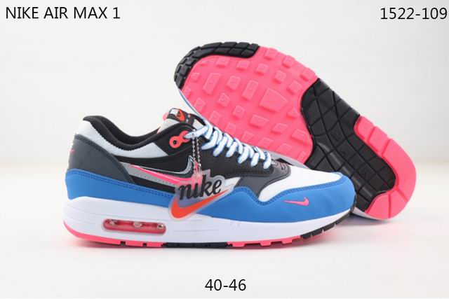 Nike Air Max 1 Blue Pink Grey Black Men's Size 40-46 Shoes-13 - Click Image to Close